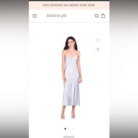 Dannijo LILAC OPEN BACK CROSS STRAP MIDI SLIP DRESS - Picture 4 of 4